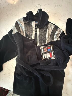 Star Wars Black Hooded Kids Robe Jacket with Silver Accents